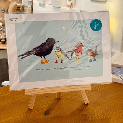 Birds in Wellies A4 Print - The Proverbial Hare_Just Makers