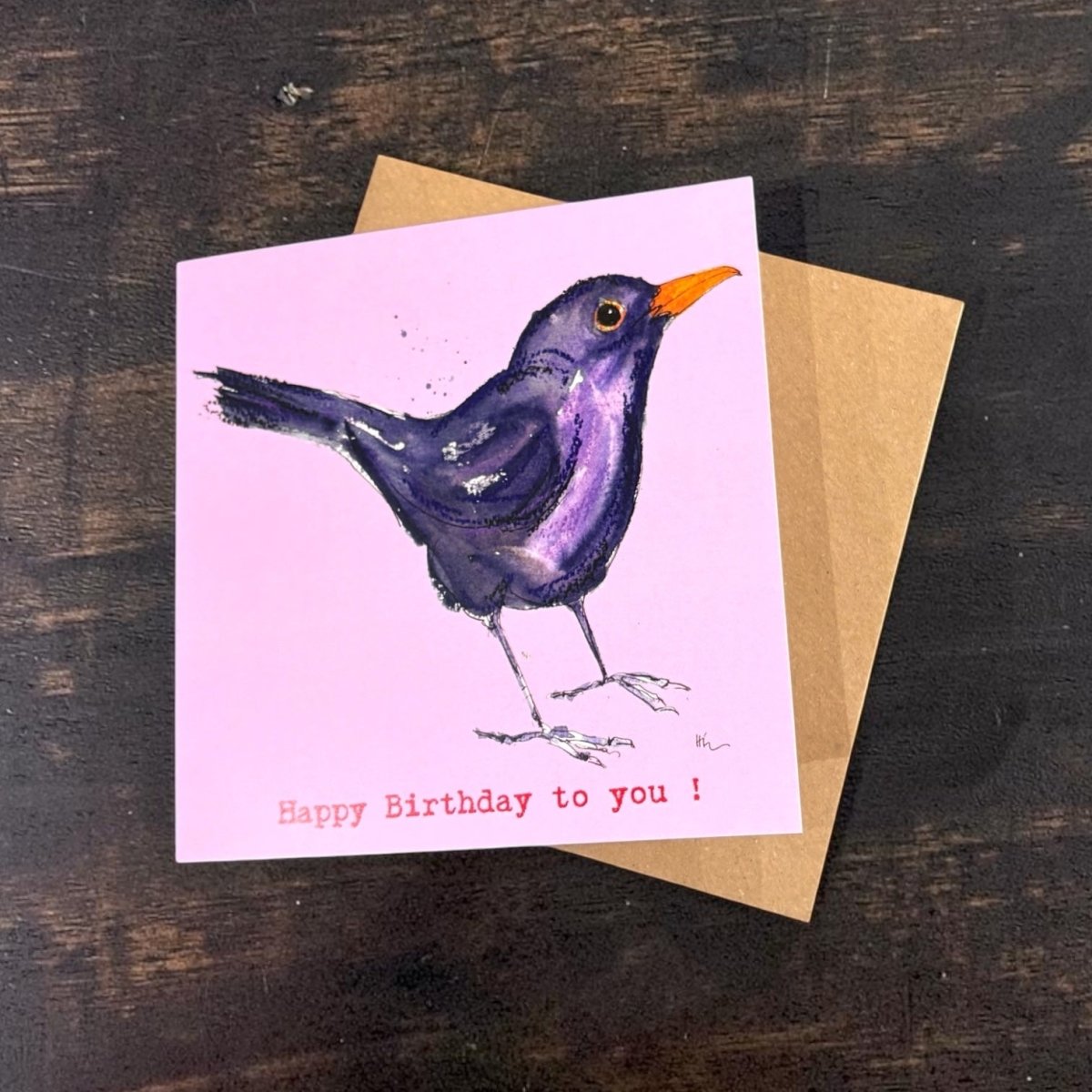 Birthday Blackbird Card - The Proverbial Hare_Just Makers