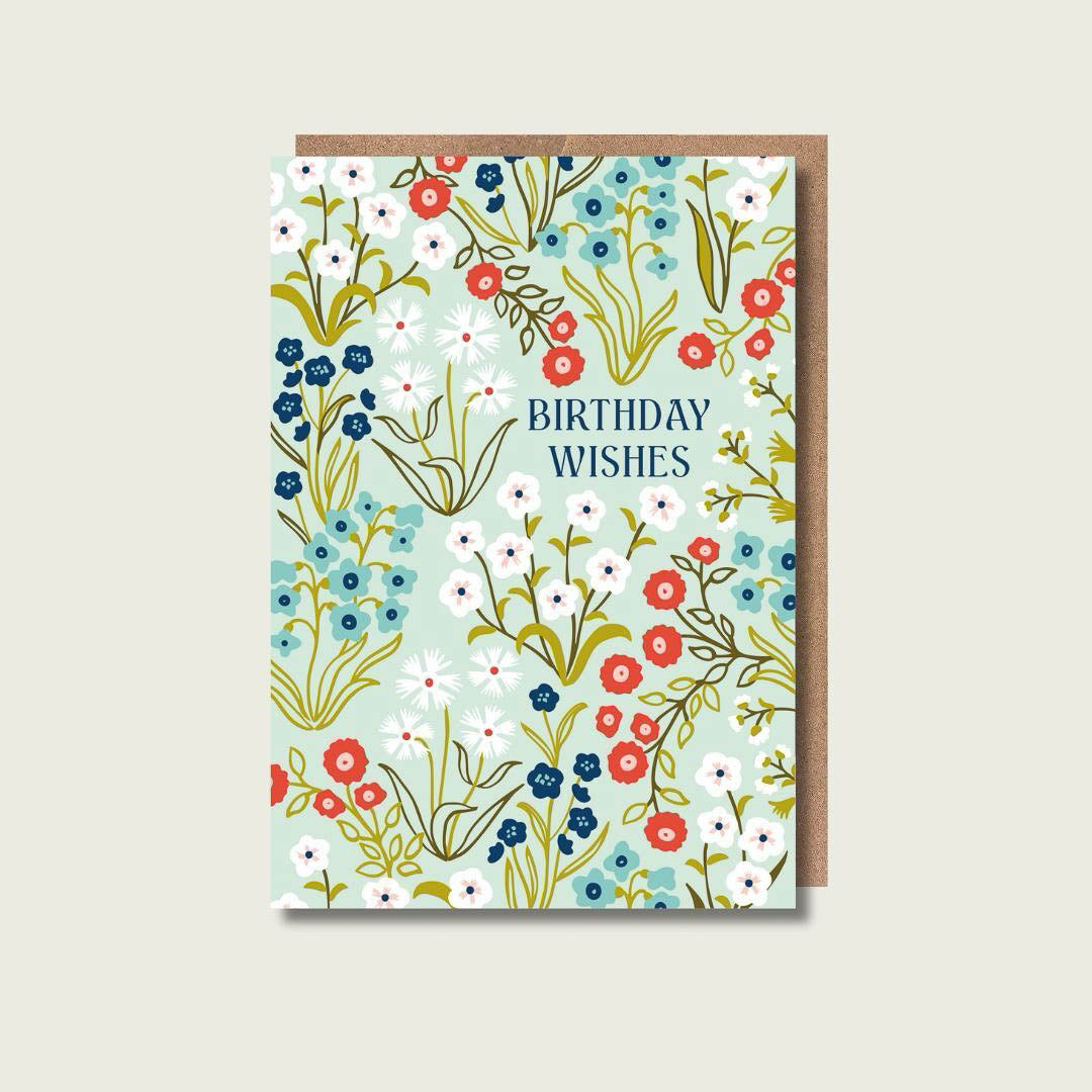 birthday wishes floral greeting card Maggie Magoo