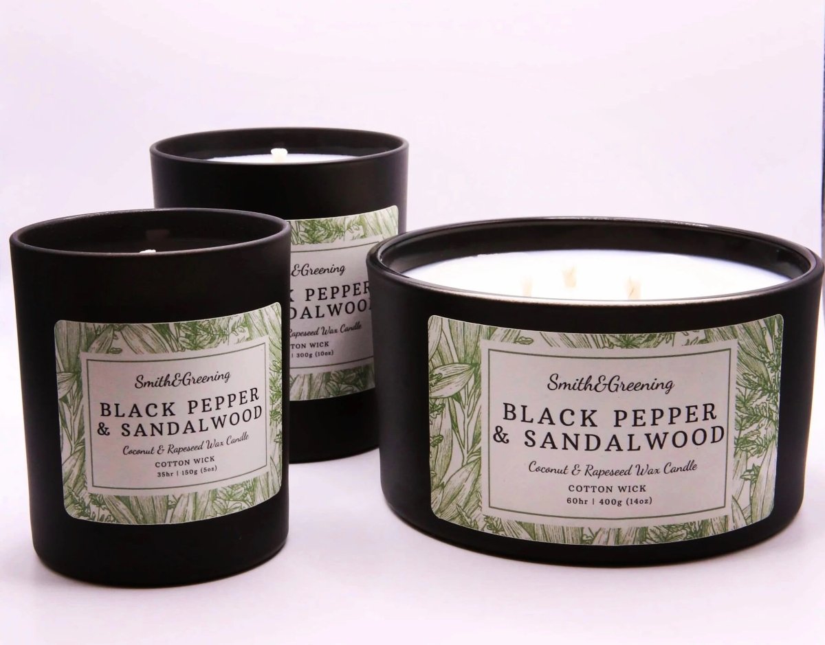 Black Pepper and Sandalwood Extra Large Candle - Smith and Greening_Just Makers