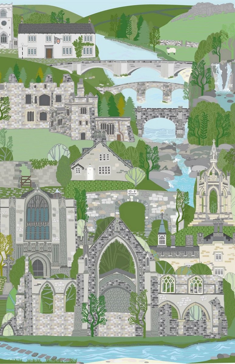 Bolton Abbey to Burnsall Mounted Print - Jane Gales_Just Makers