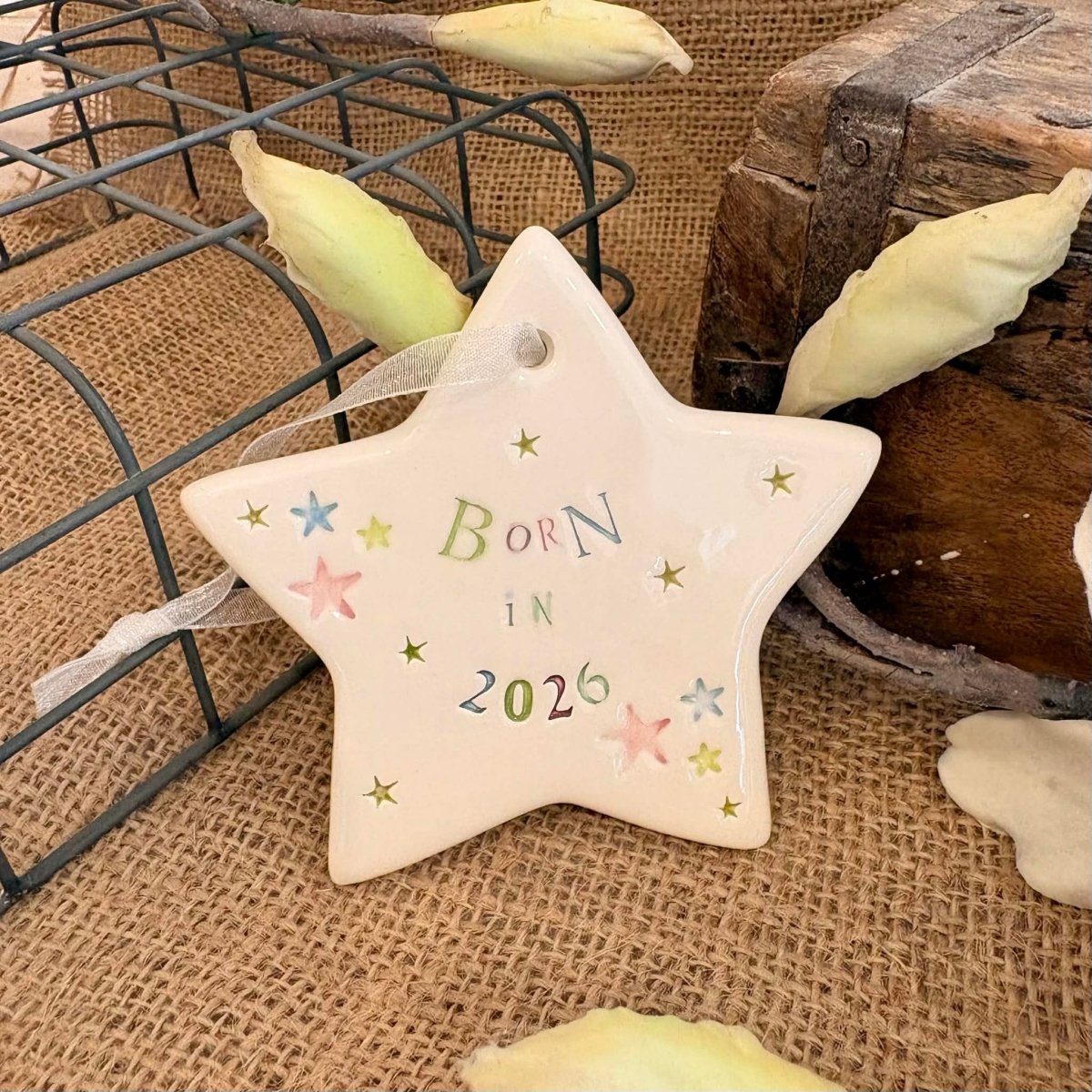 Star-shaped ornament with &