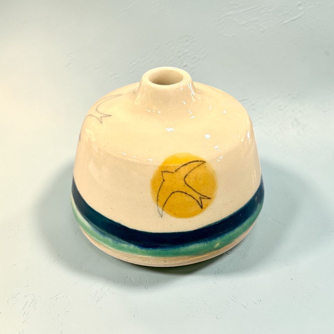 Bottle Bud Vase - Golden Swift - Lorna Gilbert_Just Makers