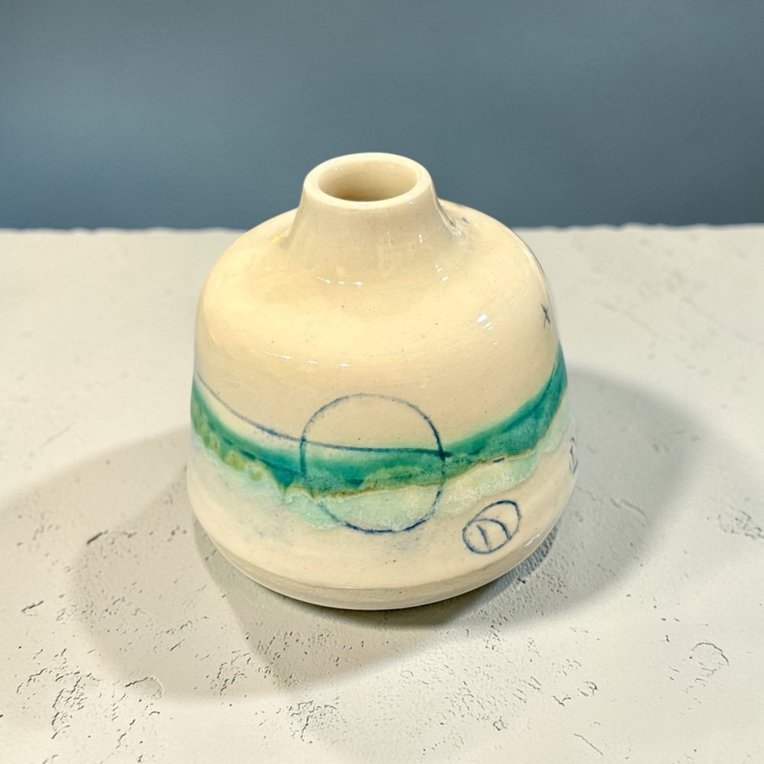 Bottle Bud Vase - Seascape - Lorna Gilbert_Just Makers