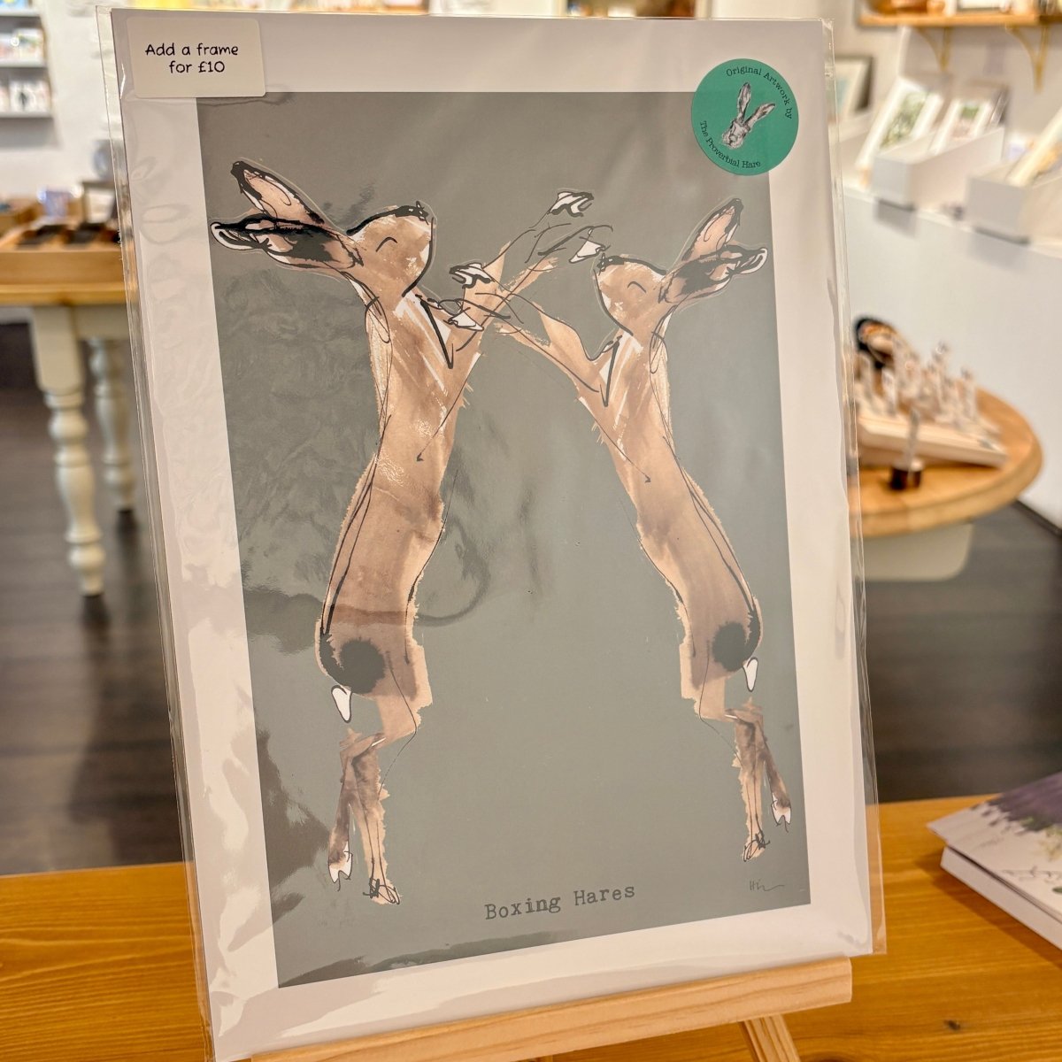 Boxing Hares A4 Print - The Proverbial Hare_Just Makers