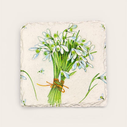 Bunch of Snowdrops Coaster Slate - Sarah Tustin_Just Makers