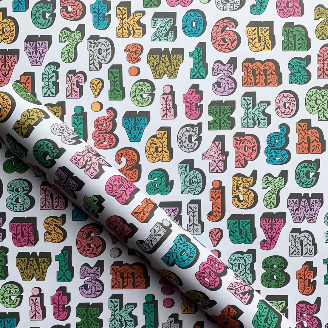 Carnival Letters and Numbers Wrapping Paper - Maggie Magoo Designs_Just Makers