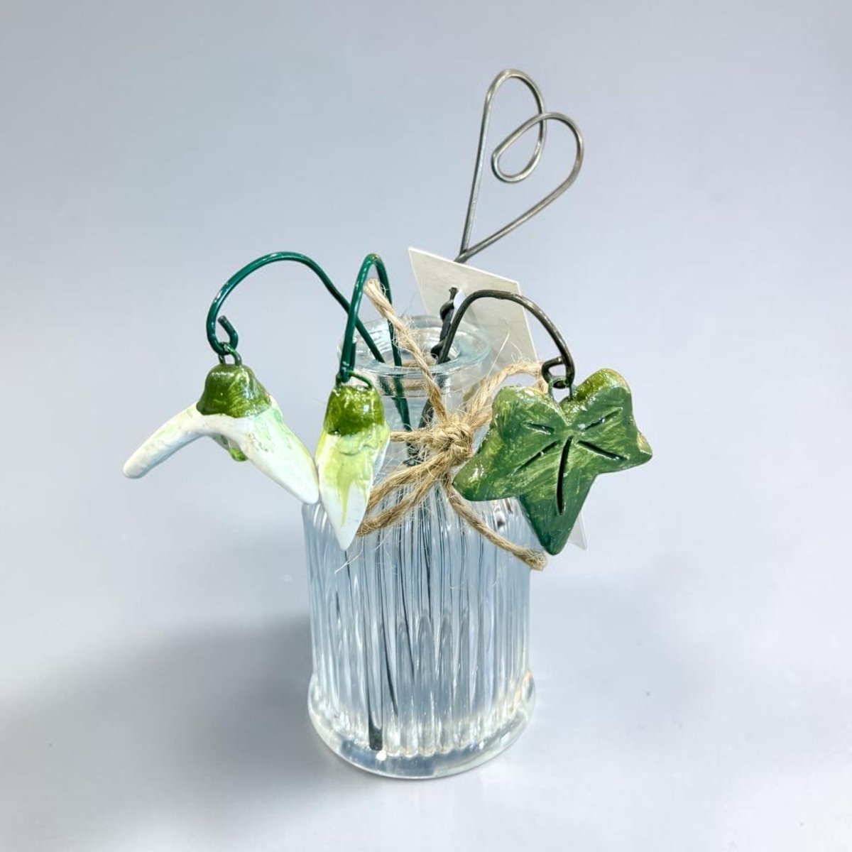 Ceramic and Wire Snowdrops Mini Vase - Jenny Blue Art_Just Makers