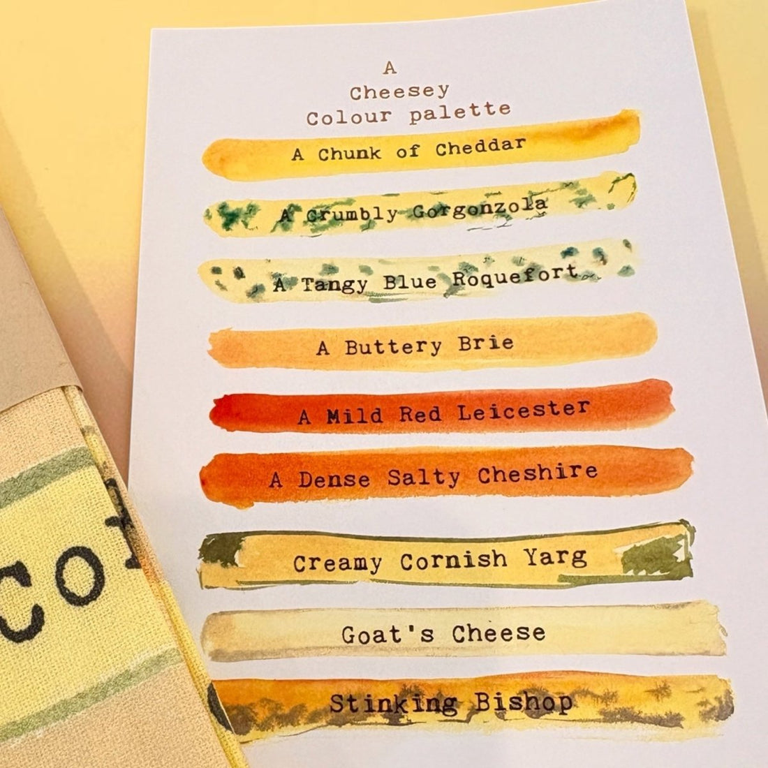 Cheesy Colour Palette Tea Towel - The Proverbial Hare