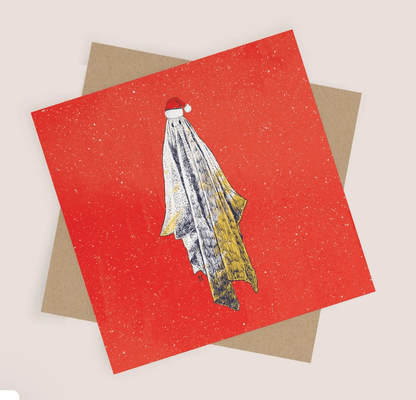 Christmas Ghost Greeting Card - Bejojo Art_Just Makers
