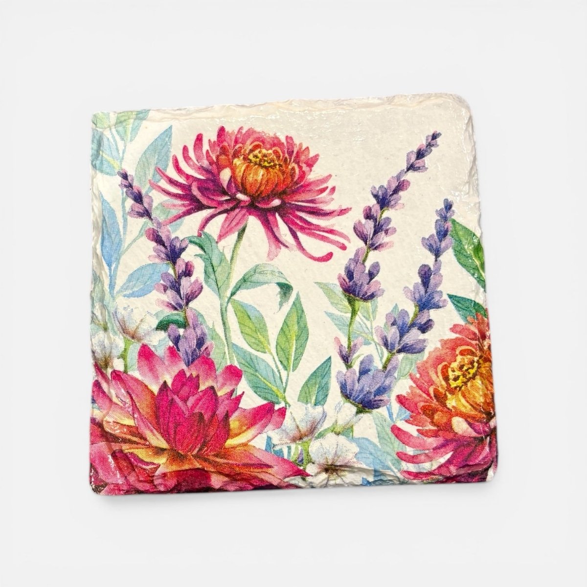 Chrysanthemum Coaster Slate - Sarah Tustin_Just Makers