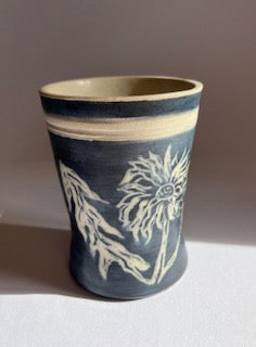 Dandelion stoneware bud vase by Yorkshire ceramic artist Ciara McClarence