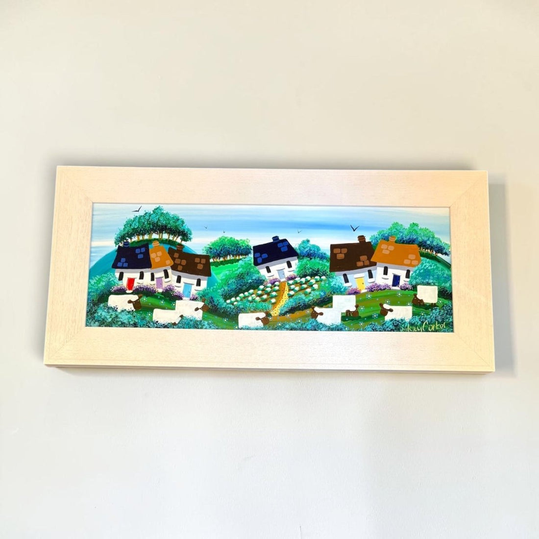 Cottages and Cauliflowers Framed Original Painting - Nikky Corker_Just Makers