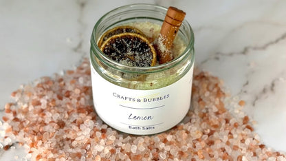 Crafts &amp; Bubbles Bath Salts - Lemon - Just Makers Crafts &amp; Bubbles