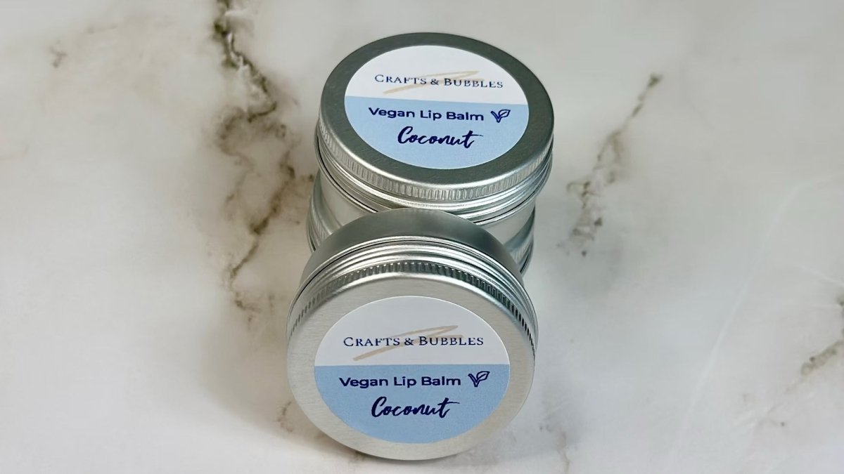 Crafts &amp; Bubbles Vegan Lip Balm - Coconut - Just Makers Crafts &amp; Bubbles