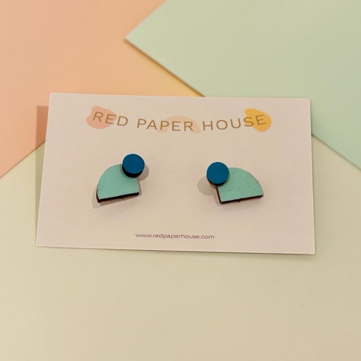 Curve and Dot Wooden Studs - Red Paper House_Just Makers