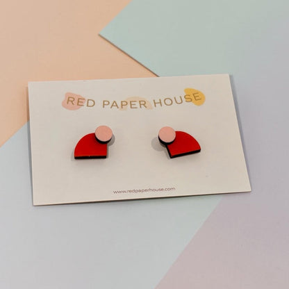 Curve and Dot Wooden Studs - Red Paper House_Just Makers