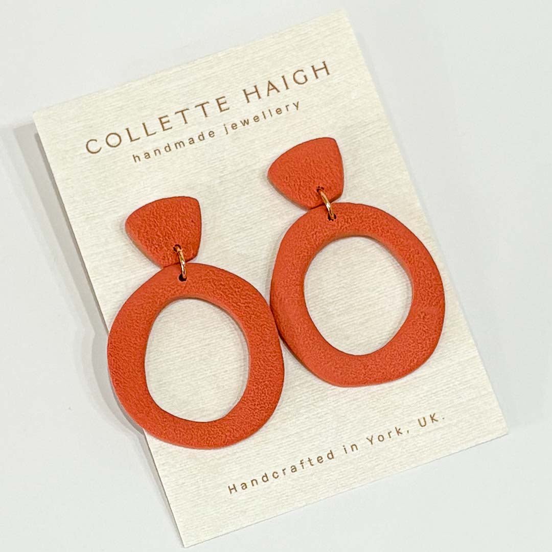 Donut Dangle Coral Earrings - CH Handmade_Just Makers