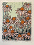 Framed Echinacea Linocut Print - Rachel Knowles_Just Makers