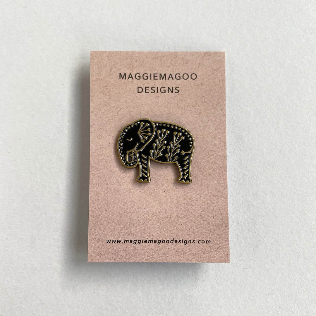 Elephant enamel pin Maggie Magoo Designs_Just Makers