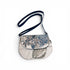 Embroidered Cotton White and Blues Crescent Handbag - Amanda Scott_Just Makers