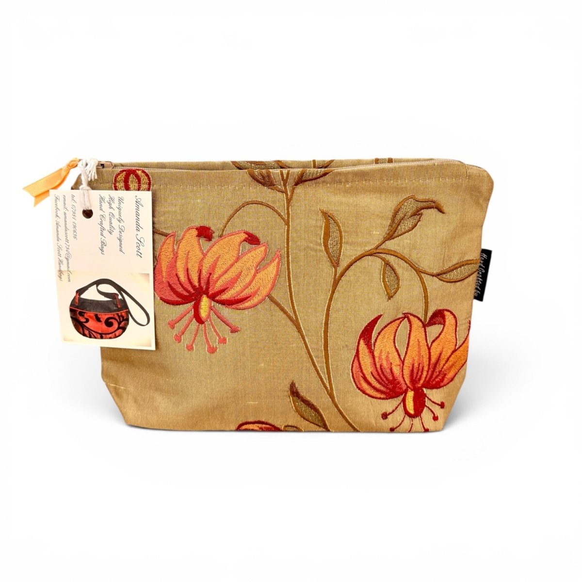 Embroidered Silk Make Up Bag - Amanda Scott_Just Makers