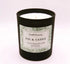 Candle with a label reading &