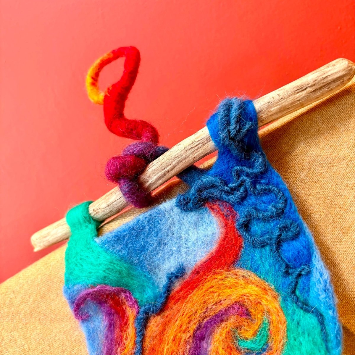 Fire River Needle Felted Wall Art - Felts by Hannah_Just Makers