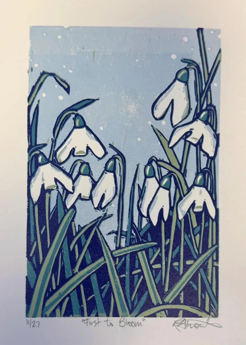 First to Bloom Framed Linocut - Rachel Knowles_Just Makers