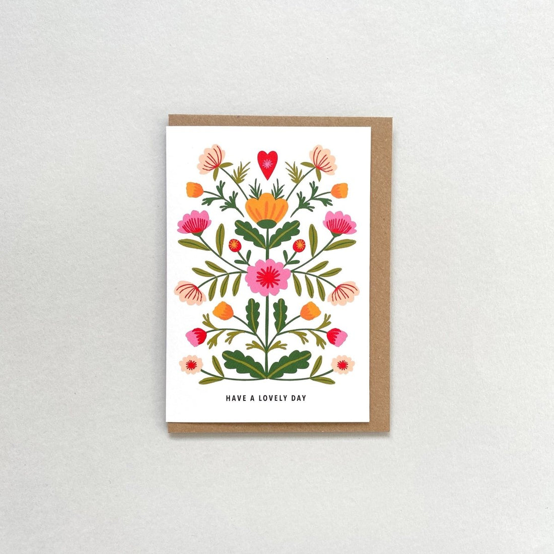 Greeting card with floral design and &
