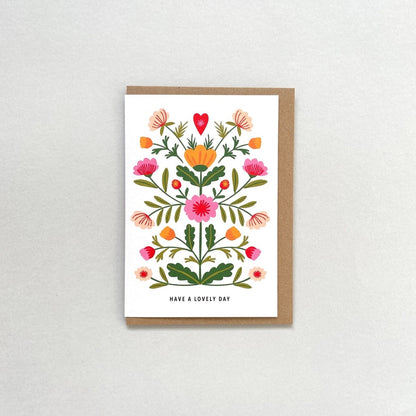 Greeting card with floral design and &