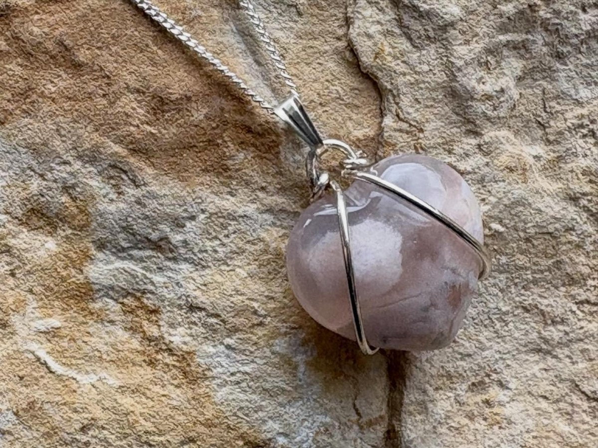 Flower Agate Silver Necklace - Hart, Body and Soul_Just Makers