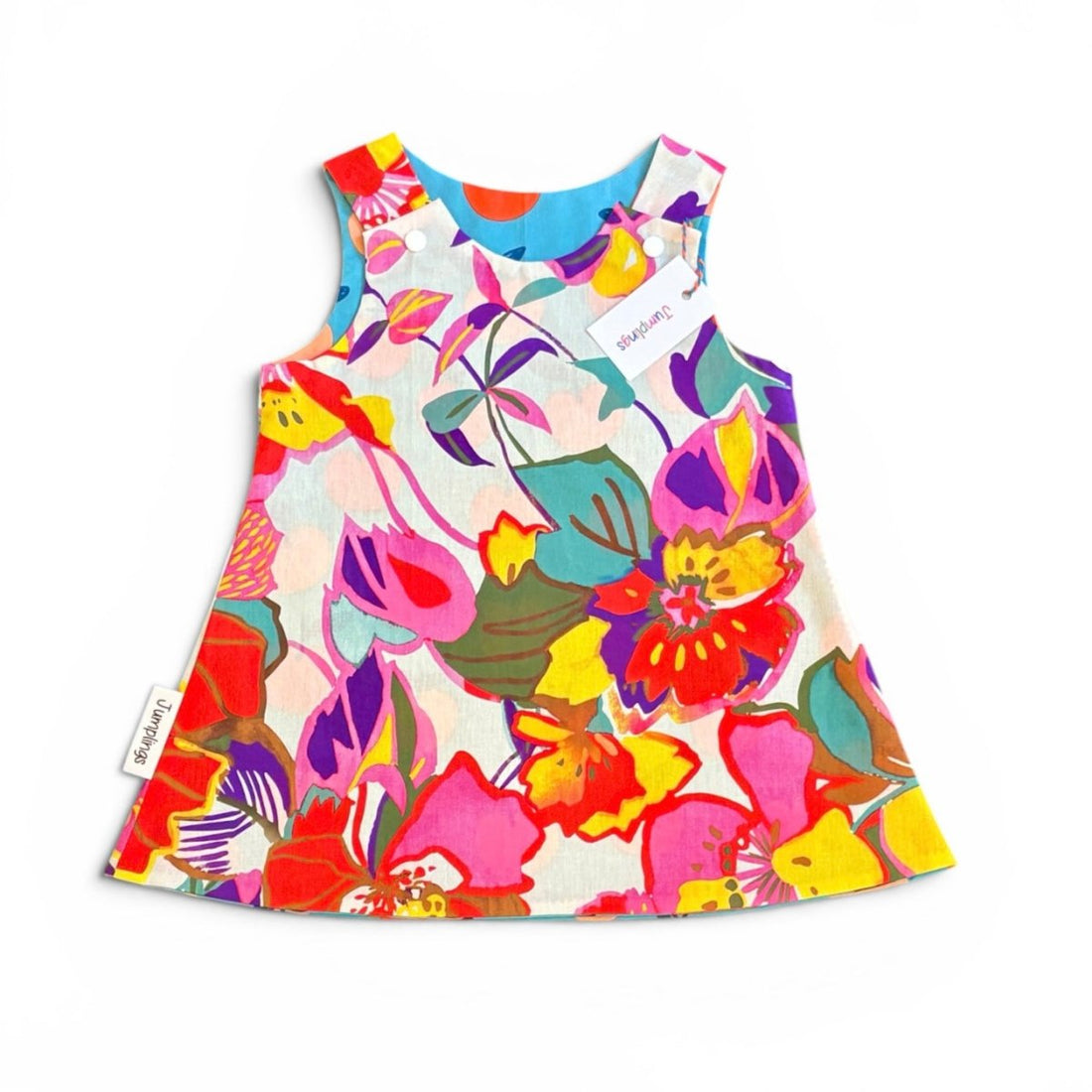 Flower and Peach Reversible Dress 1-2 Years - Jumplings Clothes_Just Makers