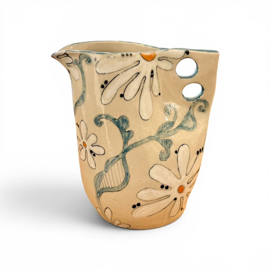 Flower Power Jug - Kissed Frog Ceramics_Just Makers