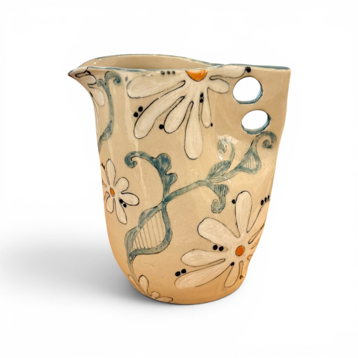 Flower Power Jug - Kissed Frog Ceramics_Just Makers