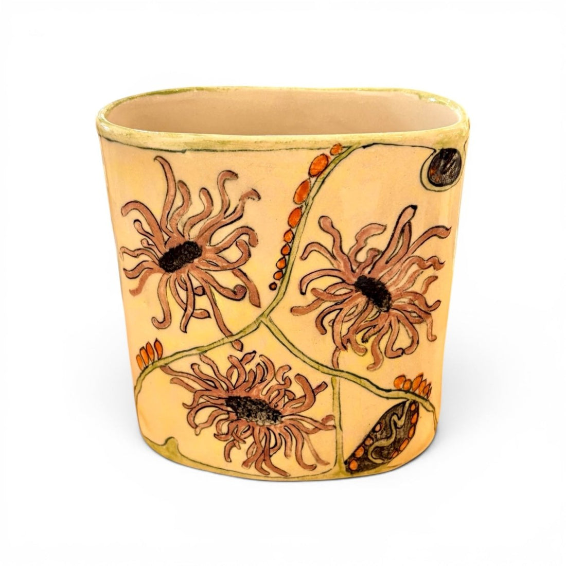 Flower Power Oval Vase - Kissed Frog Ceramics_Just Makers