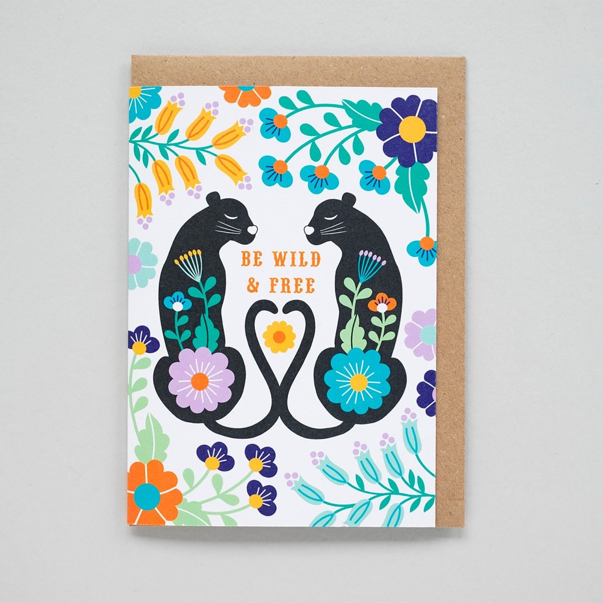 Folk Cats Greeting Card - Maggie Magoo Designs_Just Makers