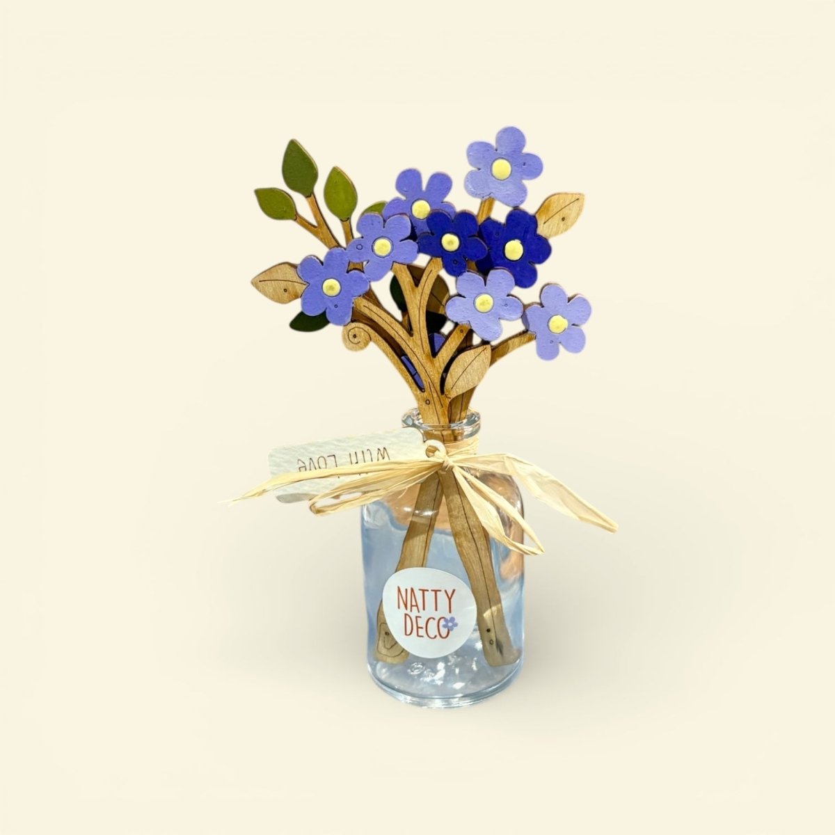 Forget-Me-Not Bouquet in a Mini Bottle - Natty Deco_Just Makers