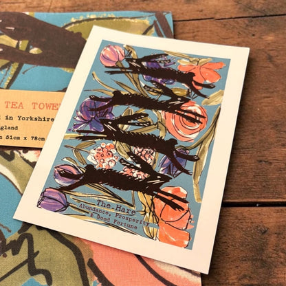 Four Hares Arty Tea Towel - The Proverbial Hare_Just Makers
