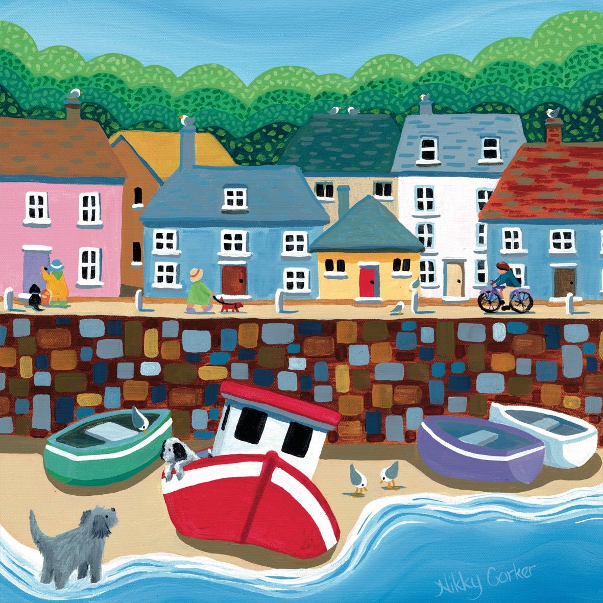 Friends on the Foreshore Mounted Print - Nikky Corker_Just Makers