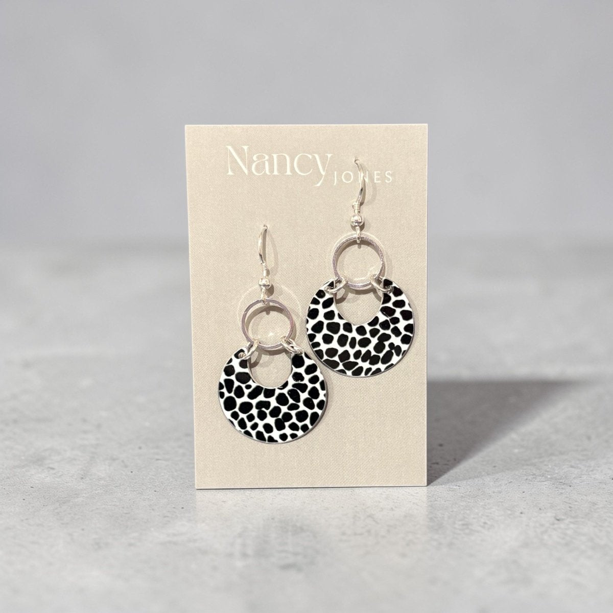 Fusion Black Animal Print Earrings - Nancy Jones_Just Makers