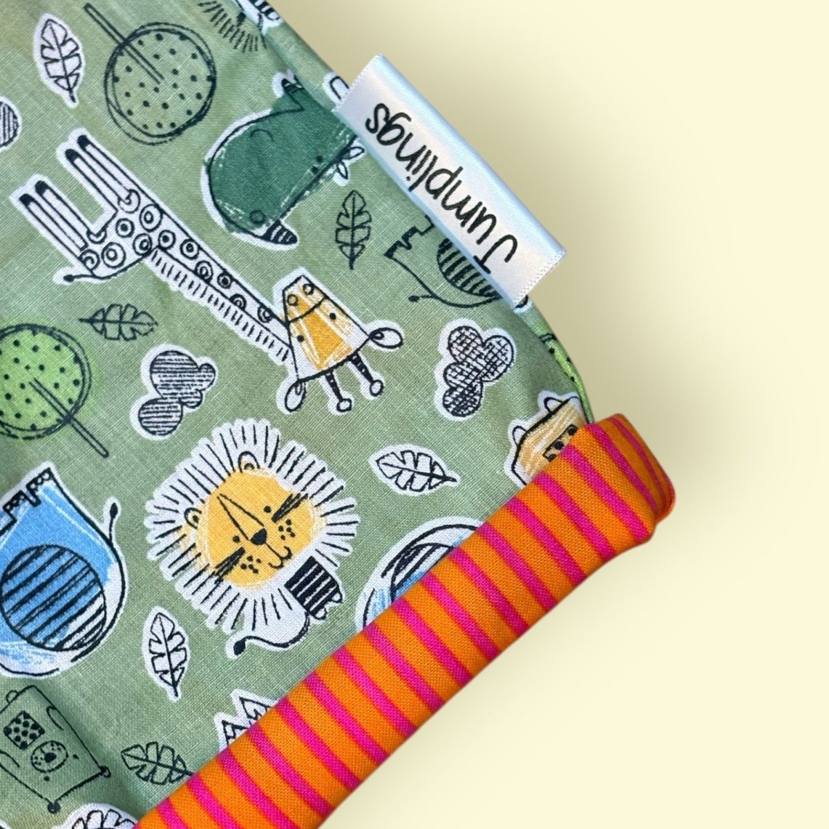 Green Jungle and Stripe Reversible Trousers 1 - 2 Years - Jumplings Clothes - Just Makers Jumplings Clothes