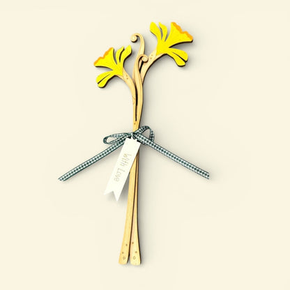 Hand Painted Daffodil Duo Stems - Natty Deco_Just Makers