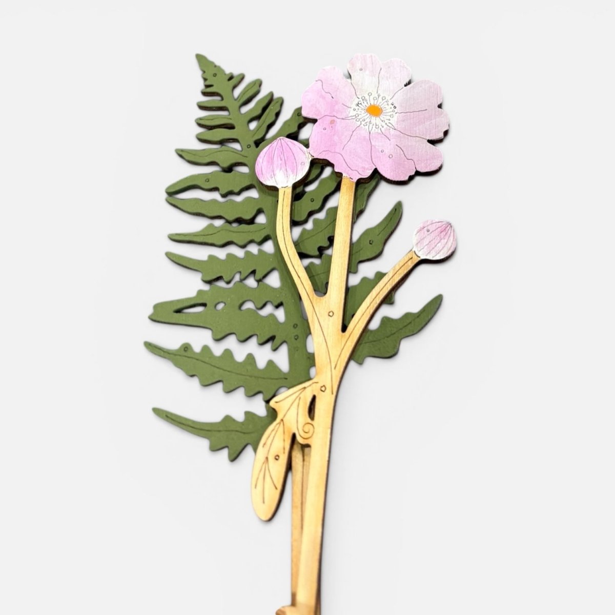 Hand Painted Pink Flower Duo Stems - Natty Deco - Just Makers Natty Deco