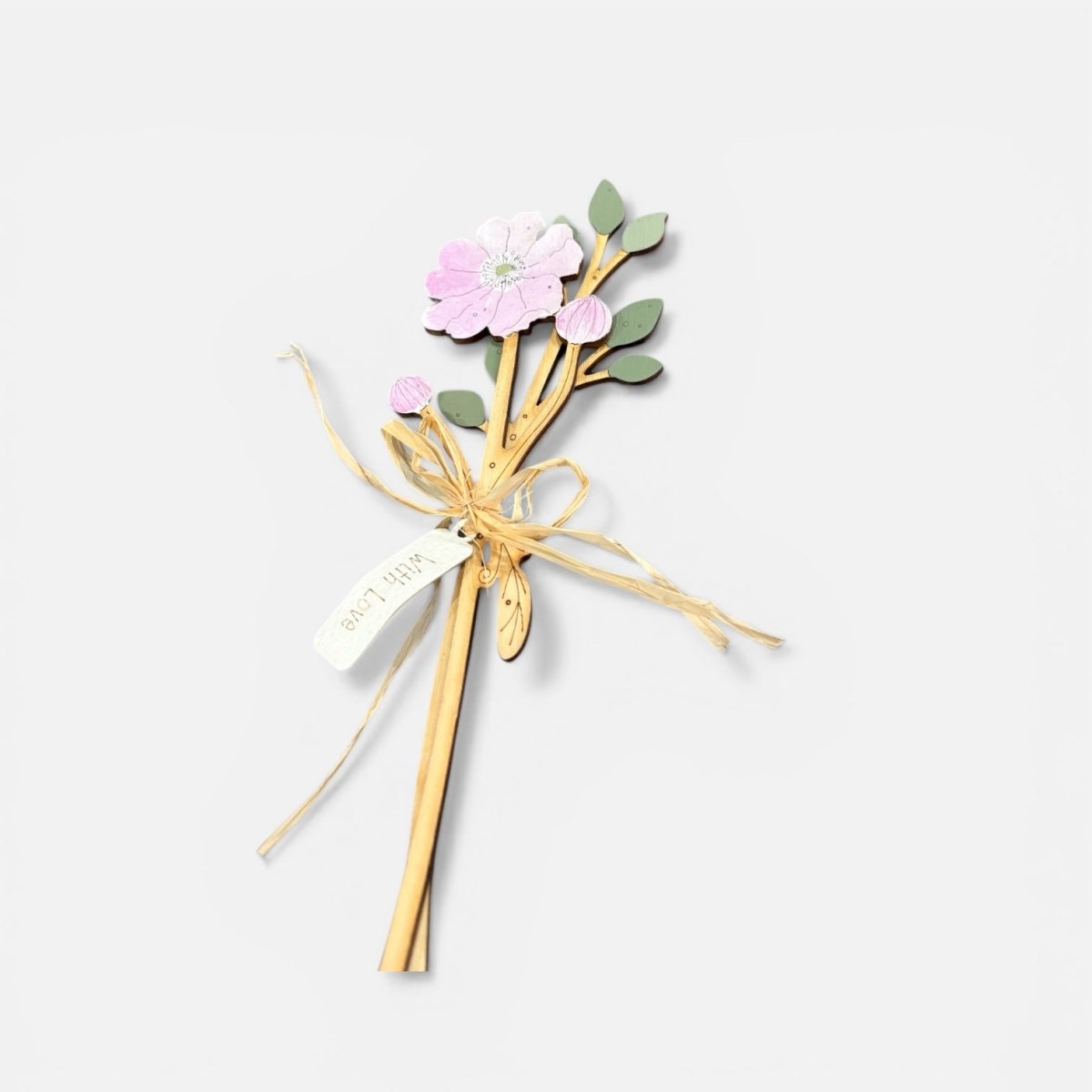 Hand Painted Pink Flower Duo Stems - Natty Deco - Just Makers Natty Deco