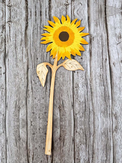 Hand Painted Sunflower Stem - Natty Deco_Just Makers