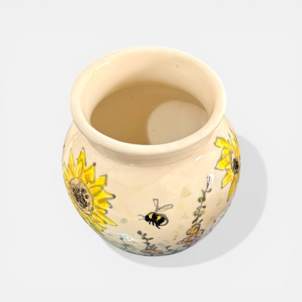 Hand Painted Sunflower Vase - Jenny Blue Art_Just Makers