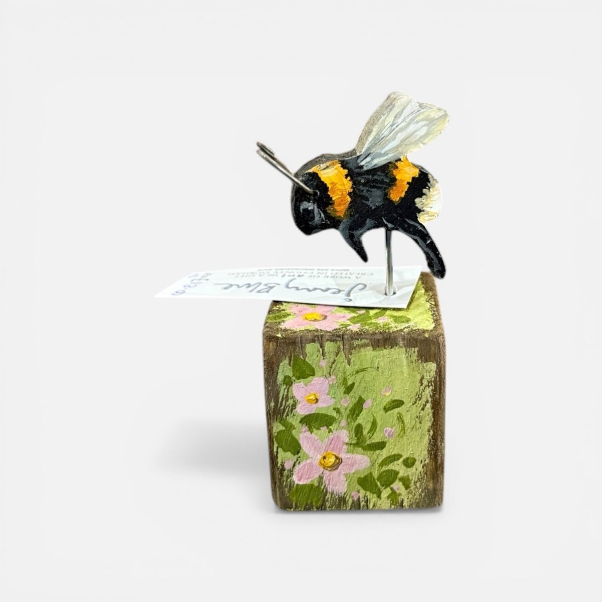 Hand Painted Wooden Bee on Stand - Jenny Blue Art - Just Makers Jenny Blue Art