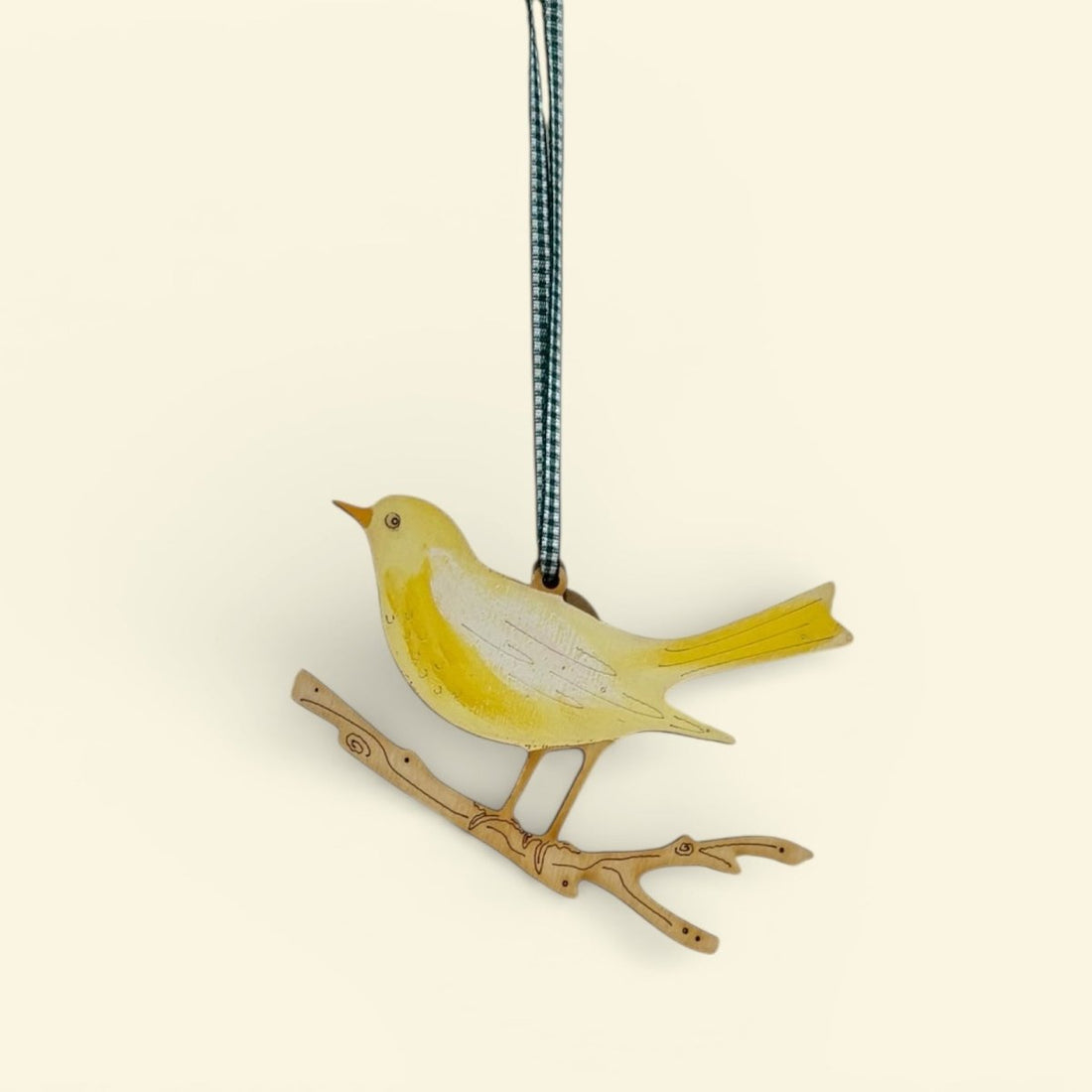 Yellow Hanging Songbird Decoration - Natty Deco_Just Makers