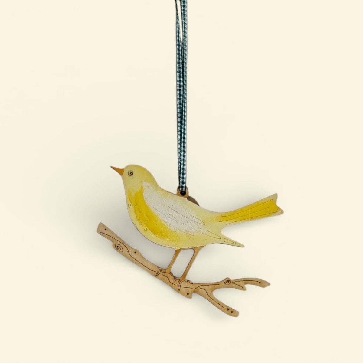 Yellow Hanging Songbird Decoration - Natty Deco_Just Makers